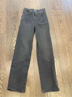 Levis Ribcage Straight Washed Black 26 Stretch
